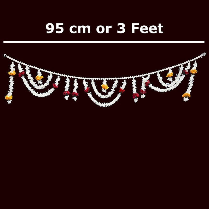 Saugat Traders Artificial Jasmine Flower Toran for Room, Living Room - Mogra Flower Wall Hanging/Bandarwar for Home Decor - Diwali Decoration - Image 3
