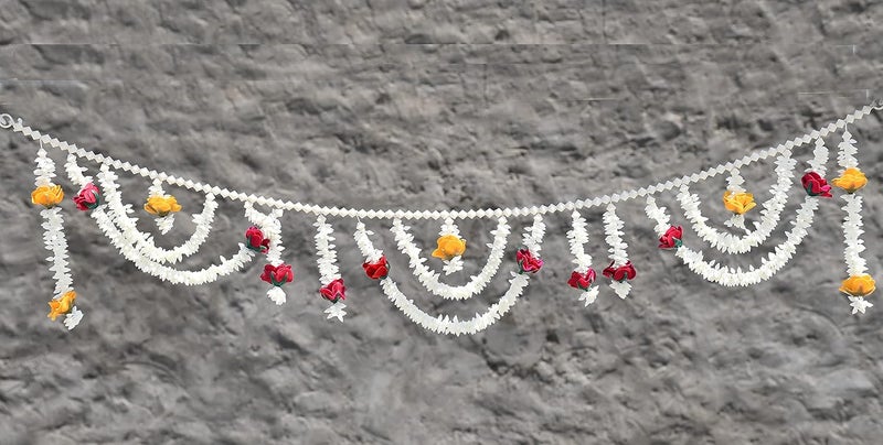 Saugat Traders Artificial Jasmine Flower Toran for Room, Living Room - Mogra Flower Wall Hanging/Bandarwar for Home Decor - Diwali Decoration - Image 4