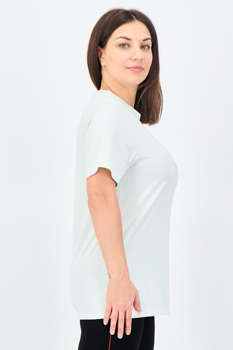 Adidas Women Sportswear Fit Short Sleeve Outdoor T-Shirt, Light Green - Image 2