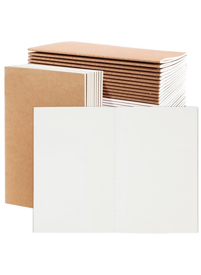 EOOUT 24 Pack Kraft Notebooks, Journals in Bulk for Writing, Blank Paper Sketchbooks, 60 Pages Composition Notebook, 8.3x5.5 Inch, A5 Size, Travel Journal Set, for Gifts, Students and Office Supplies - Image 1