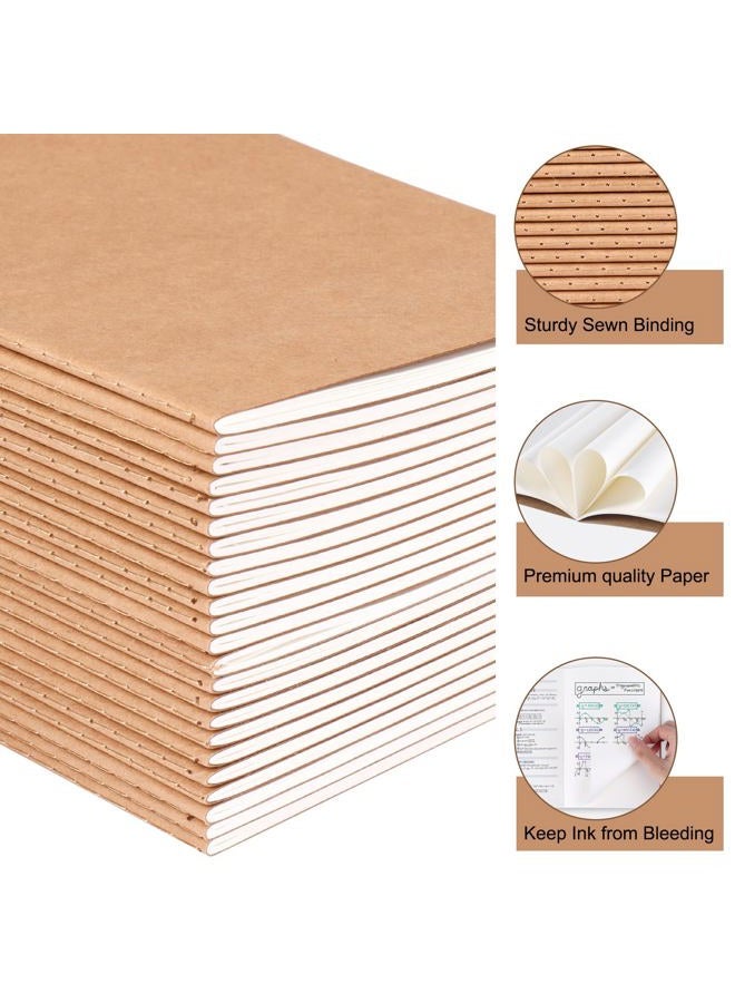 EOOUT 24 Pack Kraft Notebooks, Journals in Bulk for Writing, Blank Paper Sketchbooks, 60 Pages Composition Notebook, 8.3x5.5 Inch, A5 Size, Travel Journal Set, for Gifts, Students and Office Supplies - Image 3