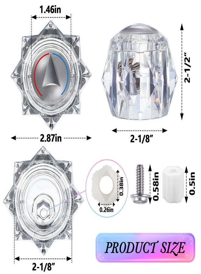 Dreyoo مقبض صنبور Dreyoo متوافق مع Delta RP17451، مقبض صنبور بديل بفتحة إزاحة للدش/حوض الاستحمام، مقبض 2-1/2 بوصة × 2-1/8 بوصة، مقبض واحد، لمسة نهائية من الأكريليك الشفاف (عبوة واحدة) - Image 2
