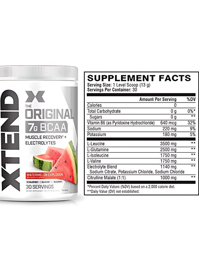 اسكتيند XTEND أورجينال BCAA لاستشفاء العضلات + إلكتروليتات، بنكهة البطيخ إكسبلوشن – 30 حصة - Image 4