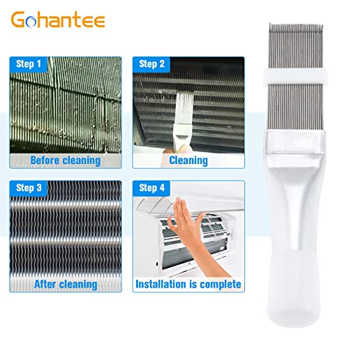 gohantee Air Conditioner Fin Comb, AC Condenser Fin Straightener Cleaner Evaporator Radiator Fin Cleaning Tool - Image 2
