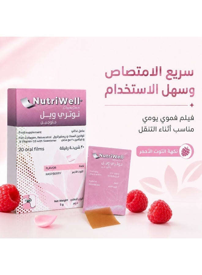 NutriWell GlowGen - Fast-Dissolving Oral Film with Collagen, Green Tea & Resveratrol - Skin Glow Support - Image 4