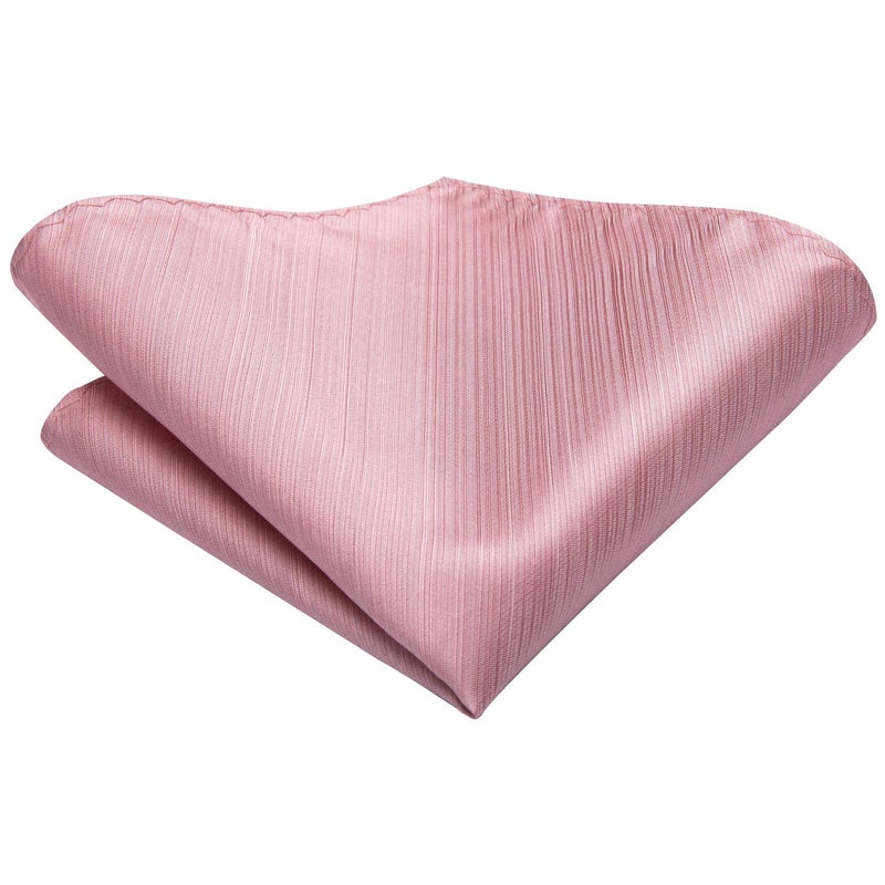 Dubulle Mens Paisley Striped Tie Silk Mens Necktie and PocketSquare Cufflinks Set Wedding Fomral Party,Blush Rose Gold - Image 5