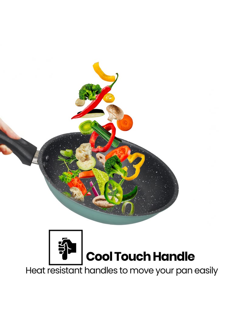 MORAL Non Stick Cooking Frying Pan (24 cm) With High-Performance, Ergonomic Frying Pan, Aluminum Frying Pan PFOA Free Nonstick Coating Cooking Pan - Image 2