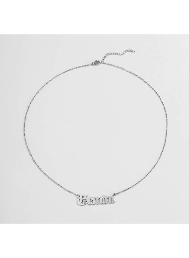 Aimimier Constellation Necklace Gemini Necklace Astrology Jewelry Personalized Name Gift for Girlfriend Women (Silver) - Image 3