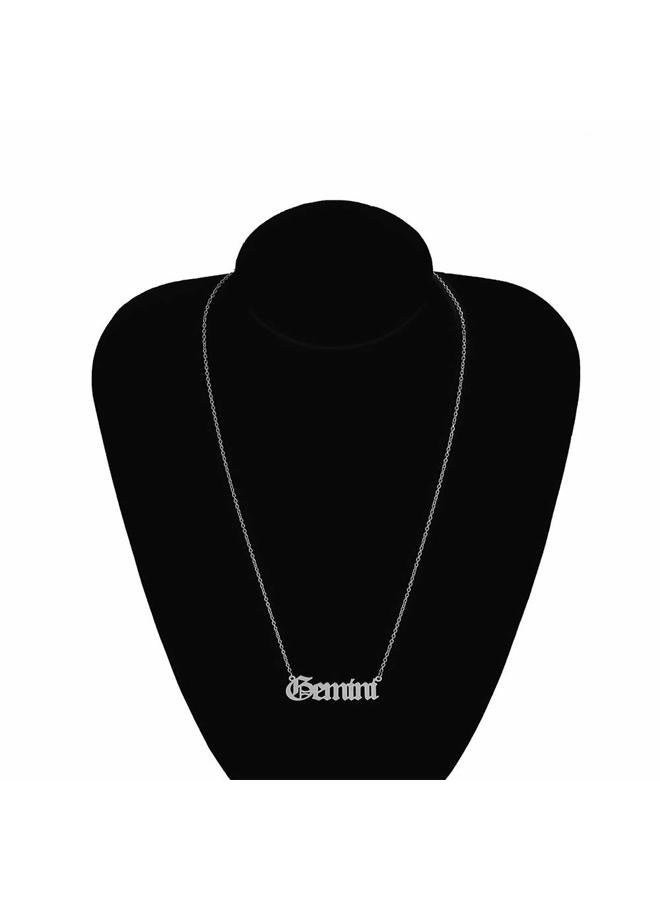 Aimimier Constellation Necklace Gemini Necklace Astrology Jewelry Personalized Name Gift for Girlfriend Women (Silver) - Image 2