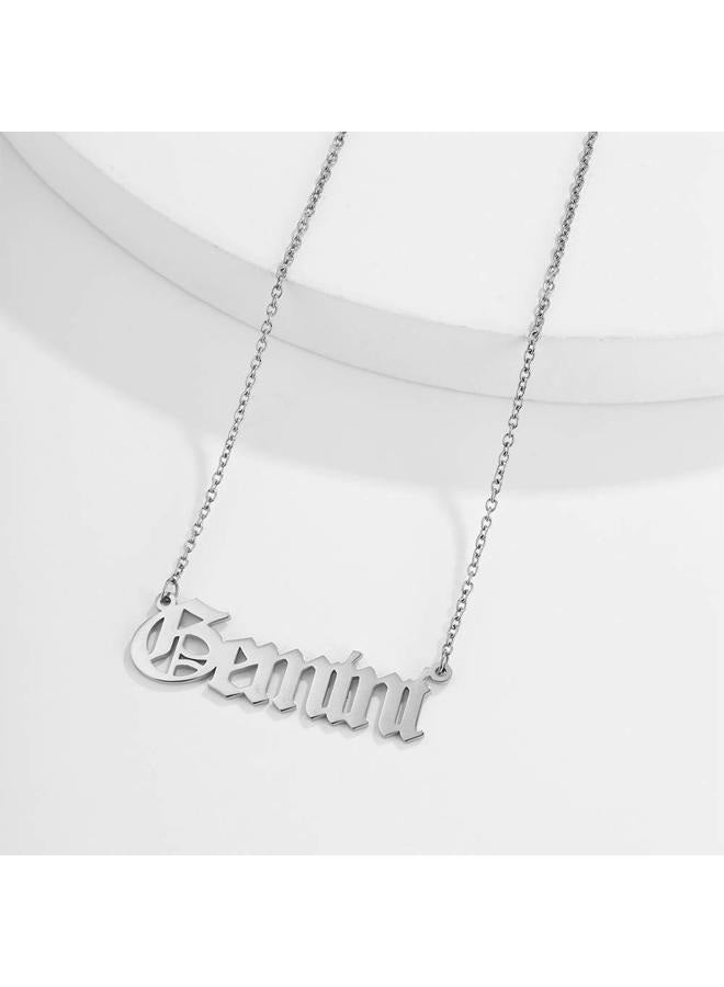 Aimimier Constellation Necklace Gemini Necklace Astrology Jewelry Personalized Name Gift for Girlfriend Women (Silver) - Image 4