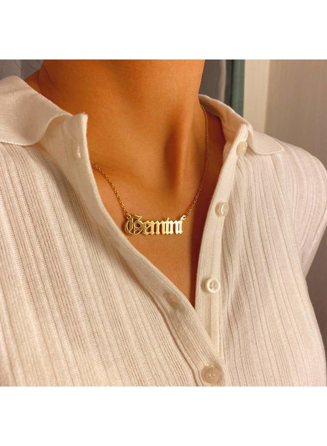 Aimimier Constellation Necklace Gemini Necklace Astrology Jewelry Personalized Name Gift for Girlfriend Women (Silver) - Image 1