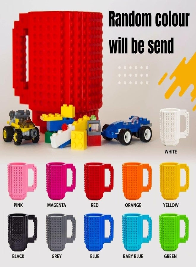 AMANVANI Build-on Brick Coffee Mug (Pack of 1) Funny DIY Novelty Cup with Building Blocks for Kids, Birthday Return Gift for Kids, DIY Toy Style Cup, Novelty Desk Mug, Fun Drinking Gift - Image 2