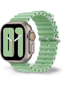 Cosmostech Compatible for Smart Watch Watch 42MM 44MM 45MM 49MM 1/2/3/4/5/6/se/7/8/ultra Smart Watch Silicone Band and Strap Light Green  - Image 1