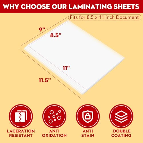 CAREGY Thermal Laminating Pouches, 520 Pack 3 Mil, 9 x 11.5 Inches Laminating Sheets Paper for Laminator, Clear, Letter Size, Office and School Supplies - Image 2