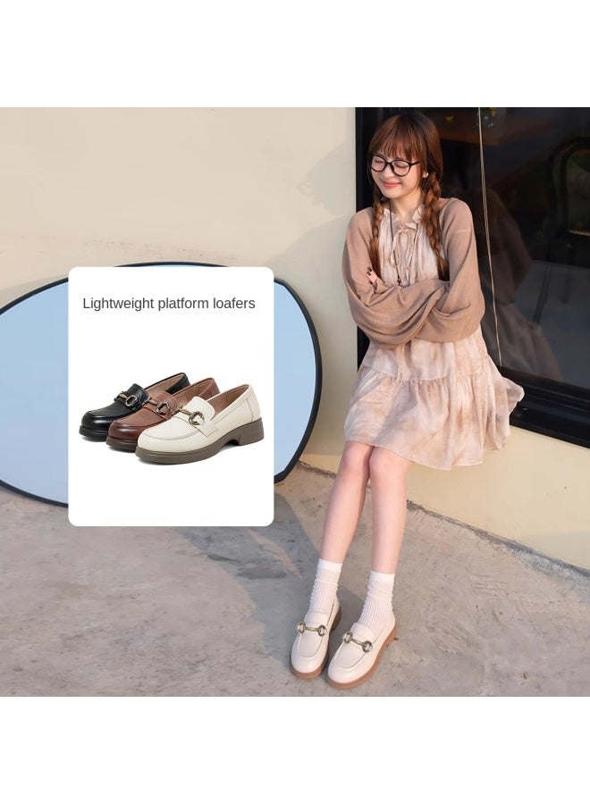 Comely Super Value Hit】2025 Spring New Genuine Leather Thin-sole Loafers Retro Women's Slip-ons - Image 3