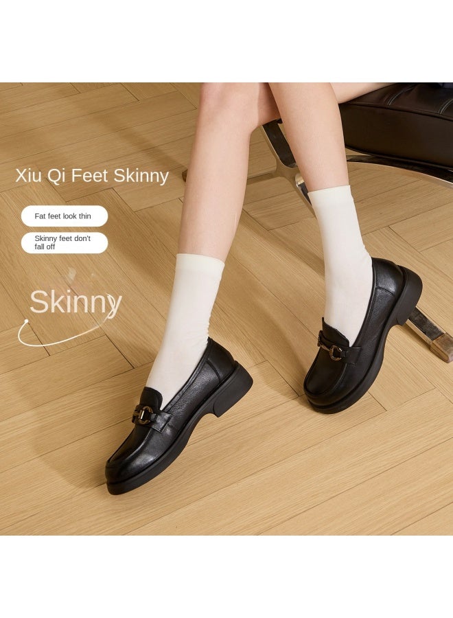 Comely Super Value Hit】2025 Spring New Genuine Leather Thin-sole Loafers Retro Women's Slip-ons - Image 4