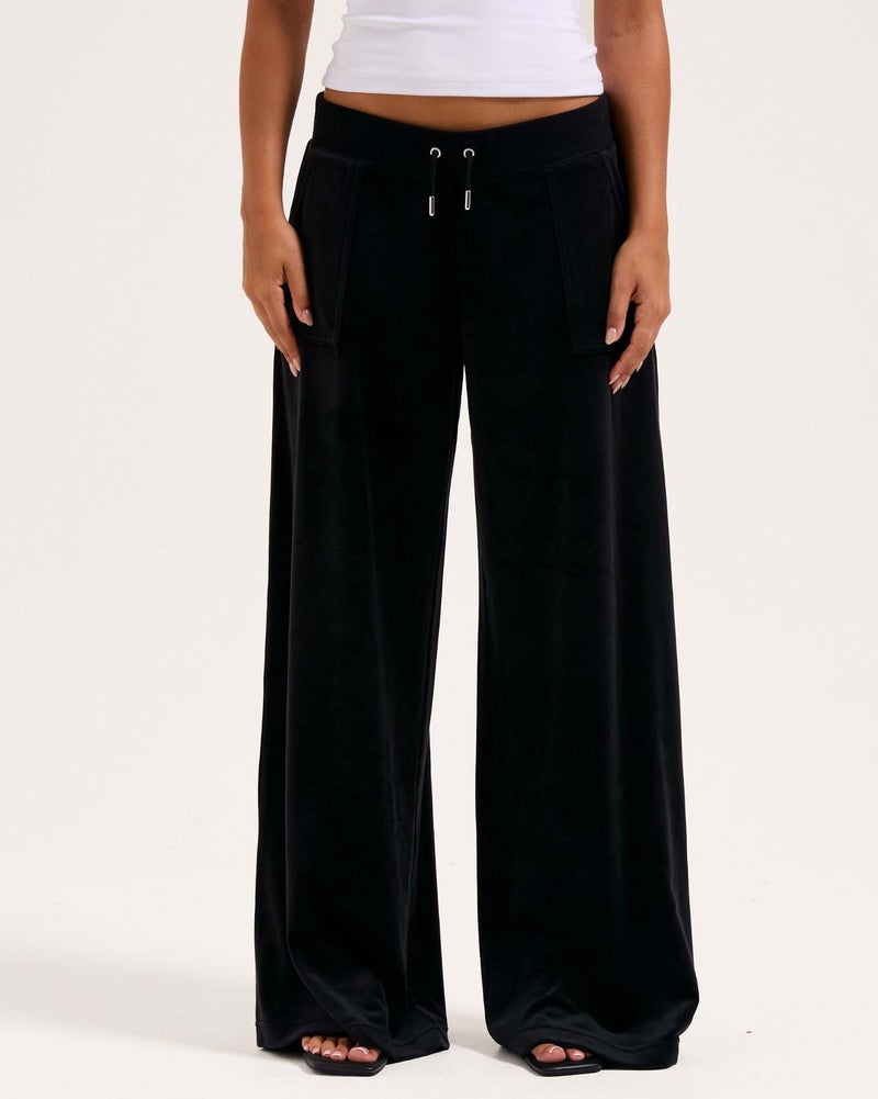 Pants Black Spring/summer New European and American Women's Fashion Flared for Commuting Slimming Casual Bell-bottom Velvet Draped Long