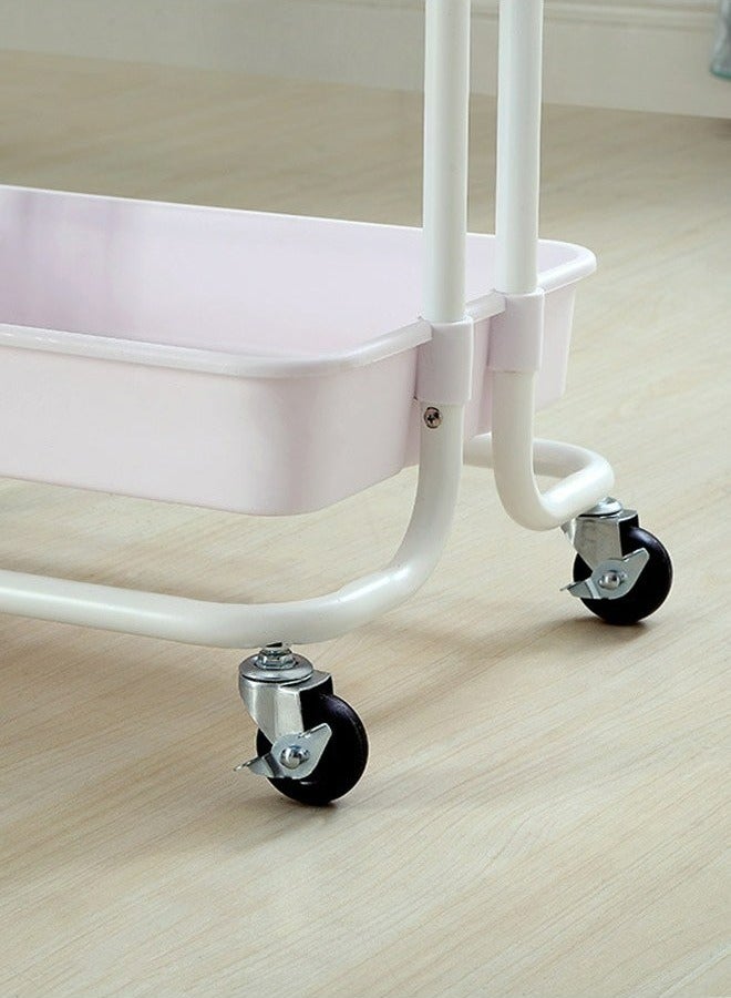 رولستيمي 3-طبقة العملي المتداول عربة التخزين مع 2 عجلات قابلة للقفل ، المنزلية عربة الرف ، المطبخ الحمام تخزين الرف ، الأبيض - Image 4