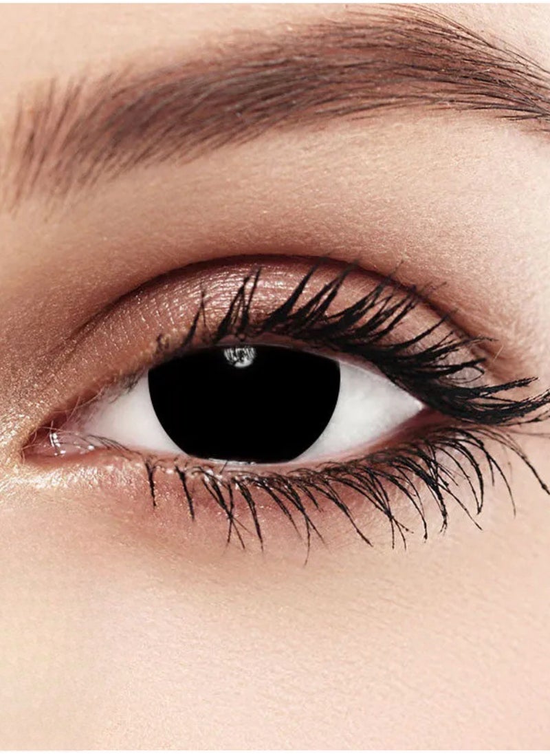 Unibling - Black out Yearly Colored Contact Lenses, , Unisex Cosmetic Contact Lenses, Enlargement Collection, Cosplay, With Case - Image 1