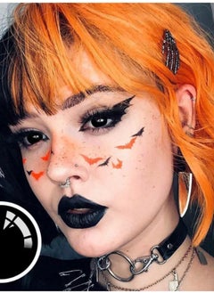 Unibling Black out Yearly Colored Contact Lenses, , Unisex Cosmetic Contact Lenses, Enlargement Collection, Cosplay, With Case  - Image 3