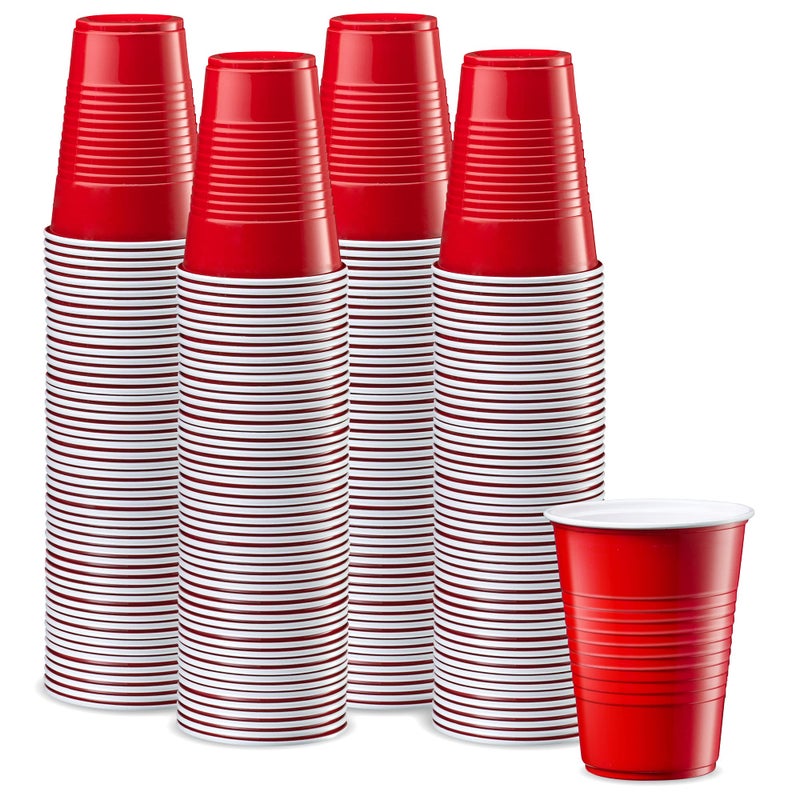 Gusto Comfy Package 9 oz  240 Count Disposable Plastic Red Cups Party Drinking Cups for Events and Everyday Use
