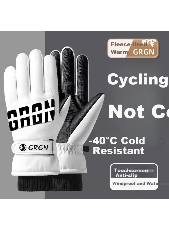 Grgn Winter Outdoor Uni Gloves Warm Windproof Fleece Thick Touchscreen Waterproof Ski Gloves For Men And Women - Image 1