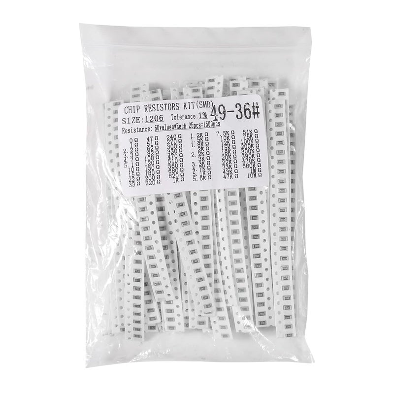 AEDIKO 4500pcs 0603 0805 1206 SMD Resistor Kit 1% 0 ohm-10M ohm Chip Fixed Resistor Assortment Kit - Image 5