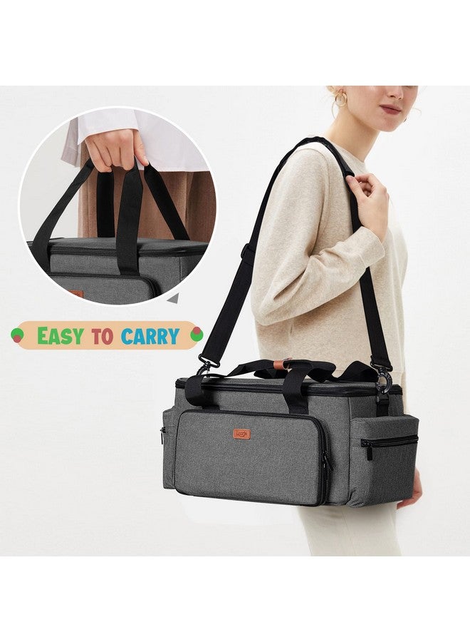 LUXJA Large Capacity Craft Bag With Shoulder Strap, Craft Tote For Art, Scrapbooking Or Sewing Supplies (Bag Only), Gray  - Image 5