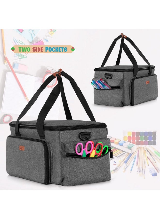 LUXJA Large Capacity Craft Bag With Shoulder Strap, Craft Tote For Art, Scrapbooking Or Sewing Supplies (Bag Only), Gray  - Image 4