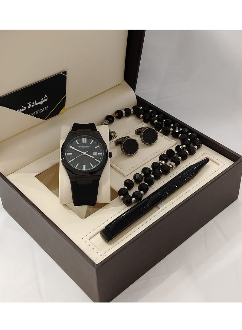 Generic A complete set consisting of a watch, cufflinks, pen, and new rosary 
