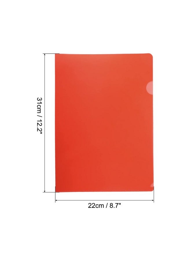 PATIKIL - L Type Folders 24 Pack A4 Plastic File Project Pockets Clear Paper Document Jacket Sleeve For Office, Red - Image 1