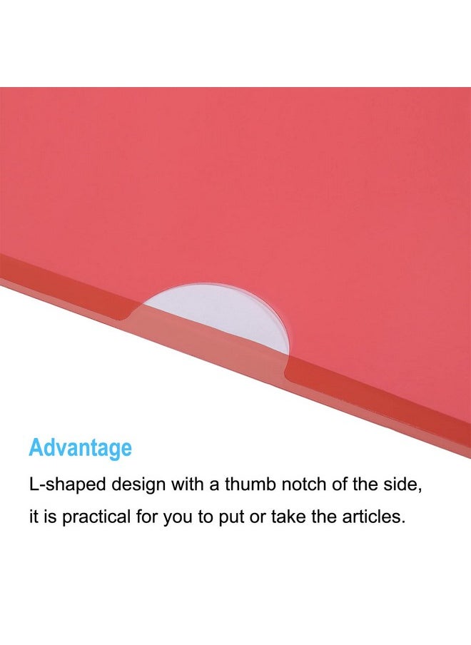 PATIKIL - L Type Folders 24 Pack A4 Plastic File Project Pockets Clear Paper Document Jacket Sleeve For Office, Red - Image 1