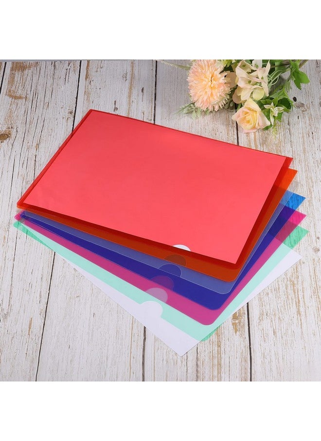 PATIKIL - L Type Folders 24 Pack A4 Plastic File Project Pockets Clear Paper Document Jacket Sleeve For Office, Red - Image 1
