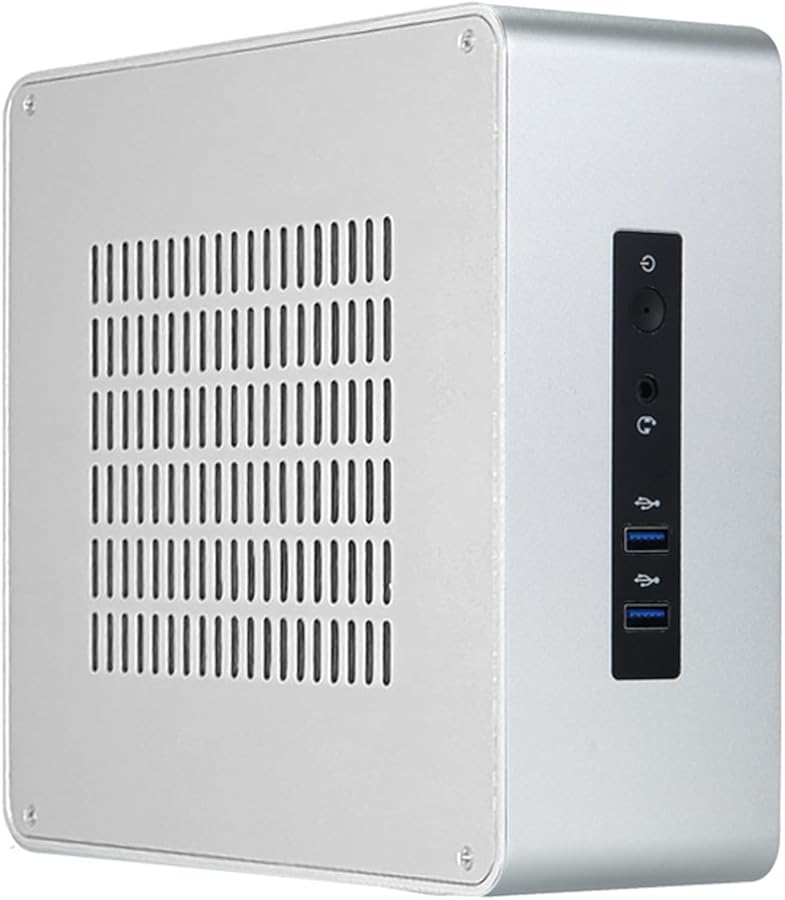 Silver Small ITX Desktop PC Case HTPC Enclosure With 2 5inch Hard Disks Space Efficient Cooling - Image 1
