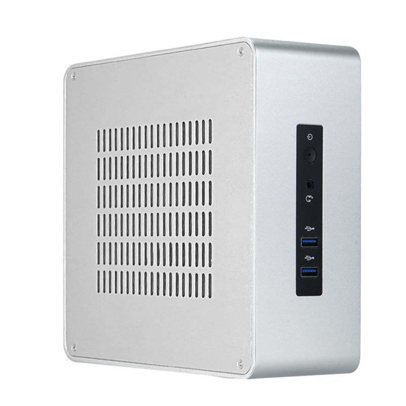 Silver Small ITX Desktop PC Case HTPC Enclosure With 2 5inch Hard Disks Space Efficient Cooling - Image 2