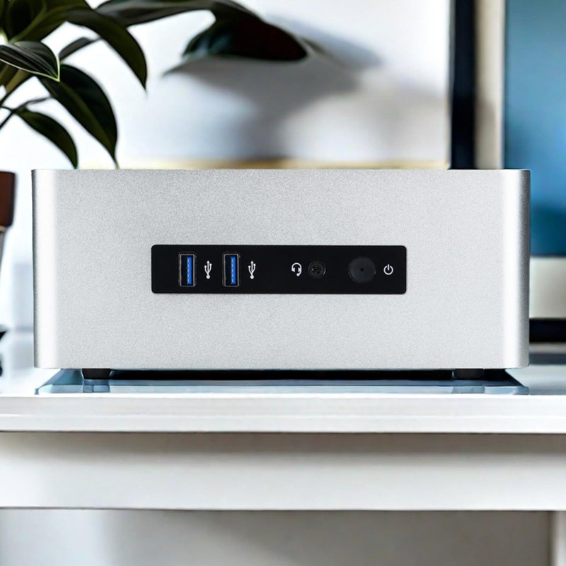 Silver Small ITX Desktop PC Case HTPC Enclosure With 2 5inch Hard Disks Space Efficient Cooling - Image 4