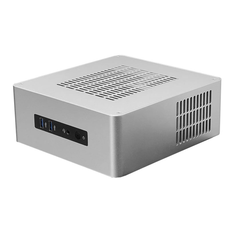 Silver Small ITX Desktop PC Case HTPC Enclosure With 2 5inch Hard Disks Space Efficient Cooling - Image 5