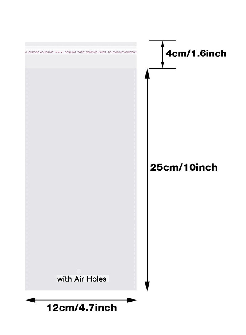 Clear Self Sealing Cellophane Bags,200 Pcs Cookie Bags Resealable Cellophane Bag for Packaging Cookies, Candy and Products,12x25+4cm  - Image 2