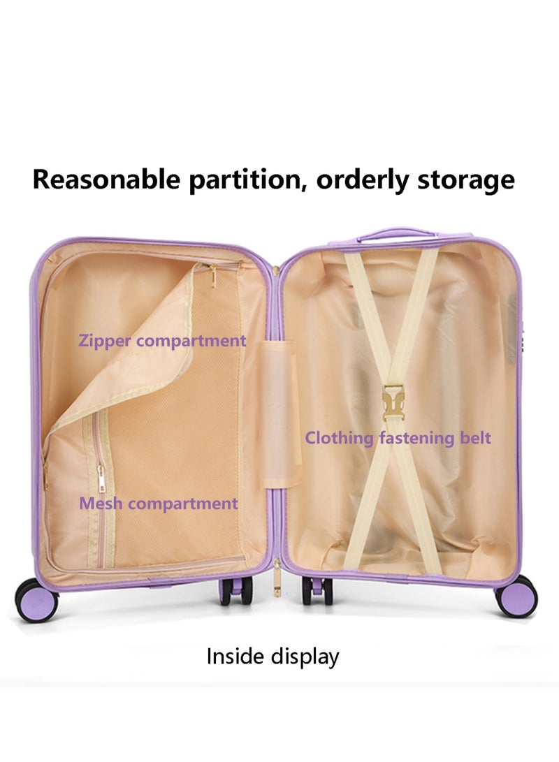 20" Kids Luggage Rolling Suitcase with 3D Multiple View Design, Cute Cartoon Character Pattern Travel Trolley Case for Girls Boys Children  - Image 4