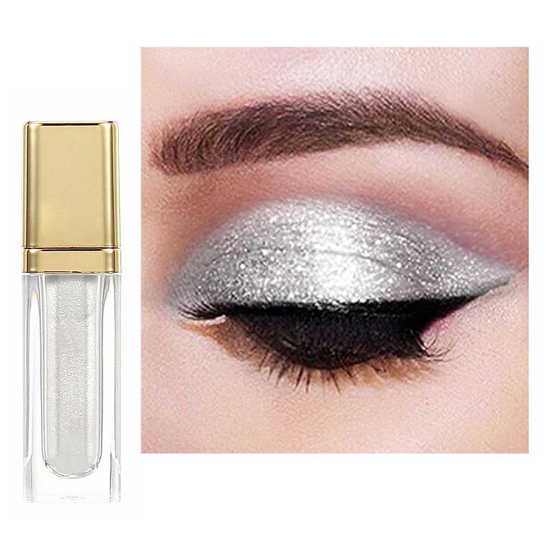 Kilshye Glitter Liquid Eyeshadow Shimmer Eye Shadow Metallic Eyeshadows High Pigment Eyes Shadow Long Lasting Waterproof Eyes Liquid Makeup for Women and Girls Pack of 1 (F- White 1) - Image 1