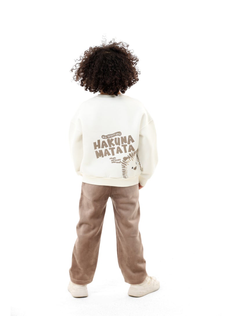 ريمينت بيجاما للاولاد قنفذ  ابيض داكن - Image 3