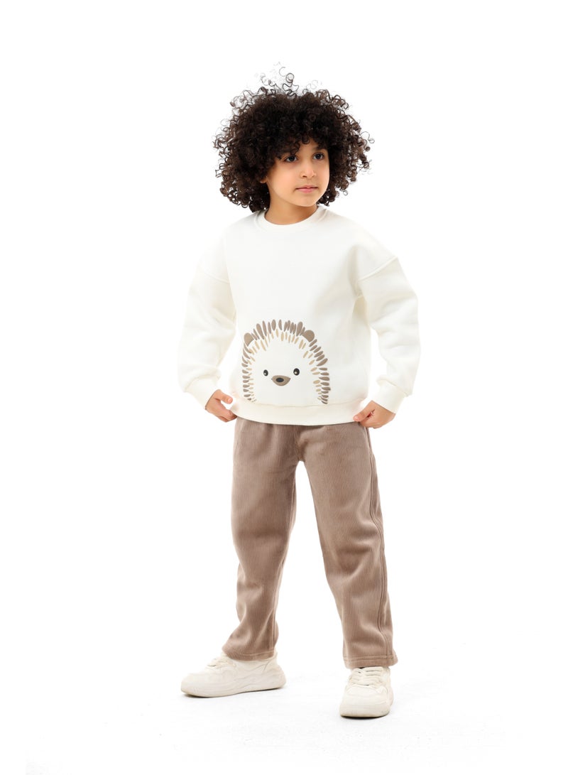 ريمينت بيجاما للاولاد قنفذ  ابيض داكن - Image 2