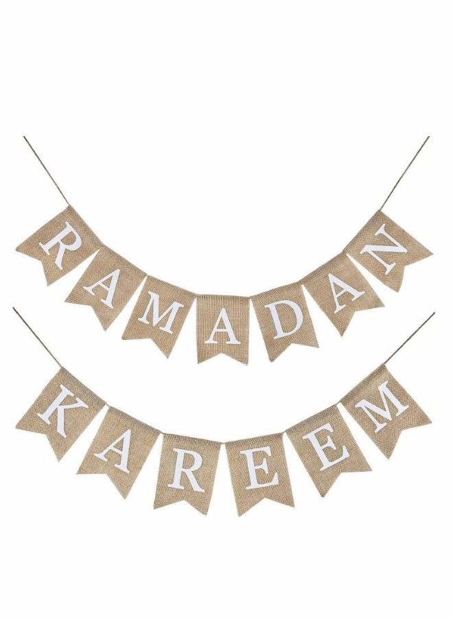 رمضان كريم الرايات راية مسلم عيد راية ل الموقد الزخرفية الخيش رمضان حزب لوازم الديكور - Image 1