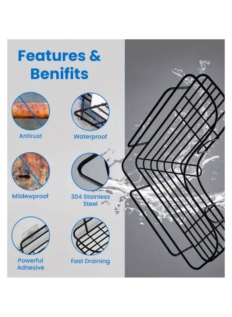 Imported Decorative Bathroom Shelf (2 Pieces) Double-Sided No-Drill Shower Storage Organizer - Image 4