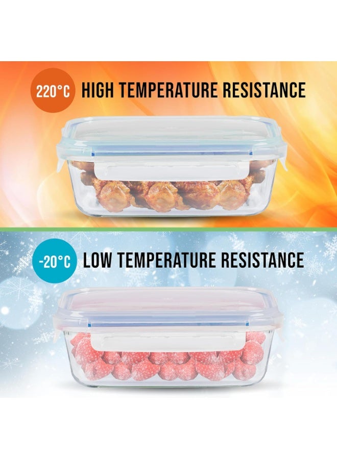 3-in-1 Borosilicate Glass Food Storage Set with Sky Blue Lids - Image 5