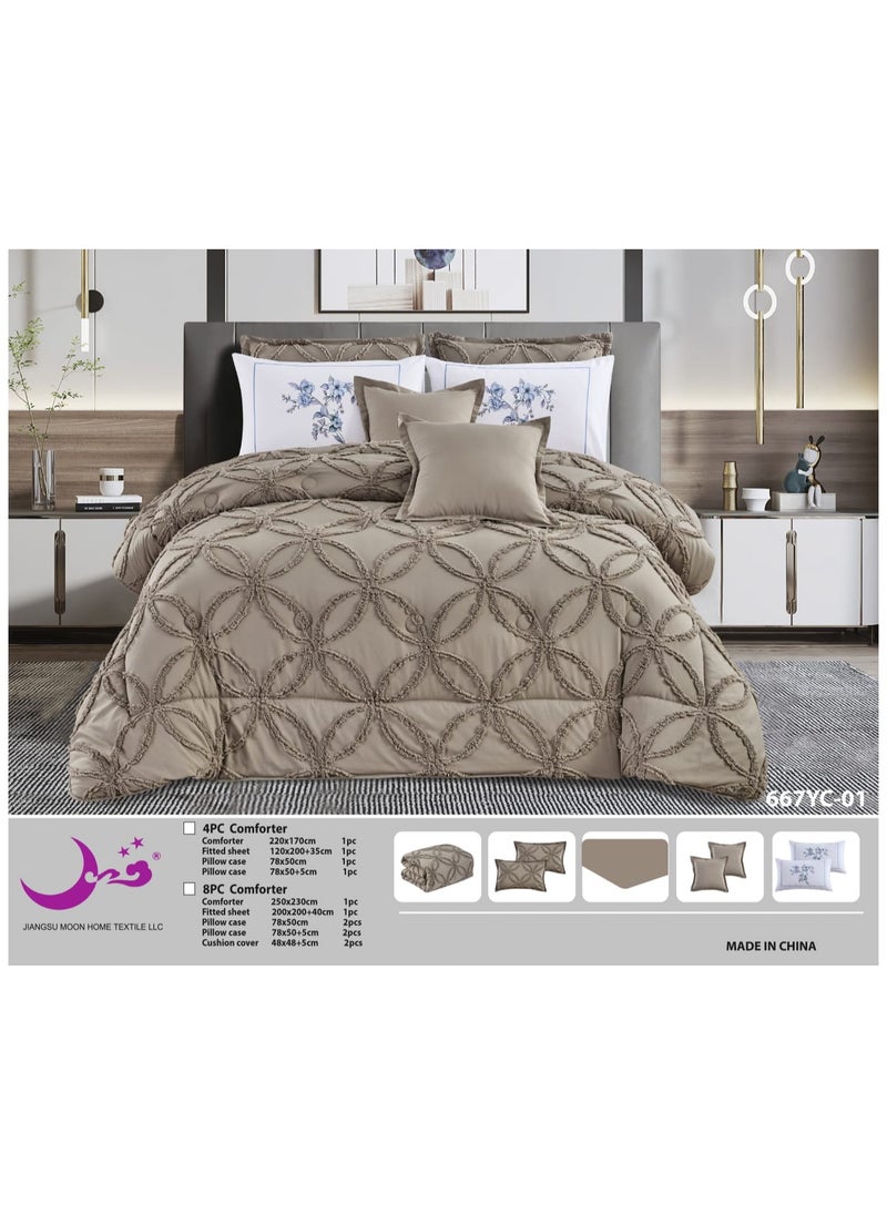 Moon - Luxury double bedspread, modern design, 8-piece comforter set, suitable for all seasons, decorated with a torn pattern, size 230 x 250 cm - Image 1