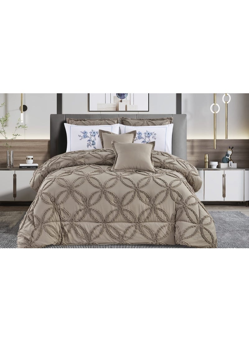 Moon - Luxury double bedspread, modern design, 8-piece comforter set, suitable for all seasons, decorated with a torn pattern, size 230 x 250 cm - Image 1