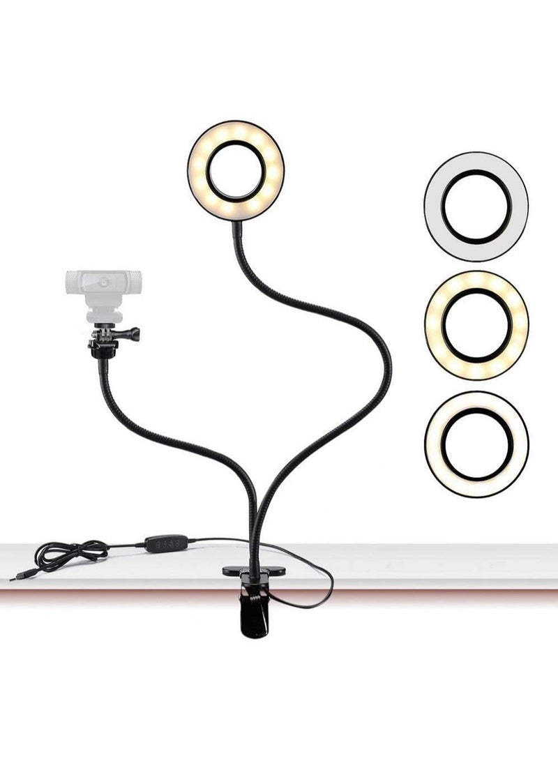 ELTRAZONE Light Stand for Live Stream, Selfie Ring Light with Webcam Mount for Logitech C925e, C922x, C930e,C922,C930,C920,C615 - Image 2