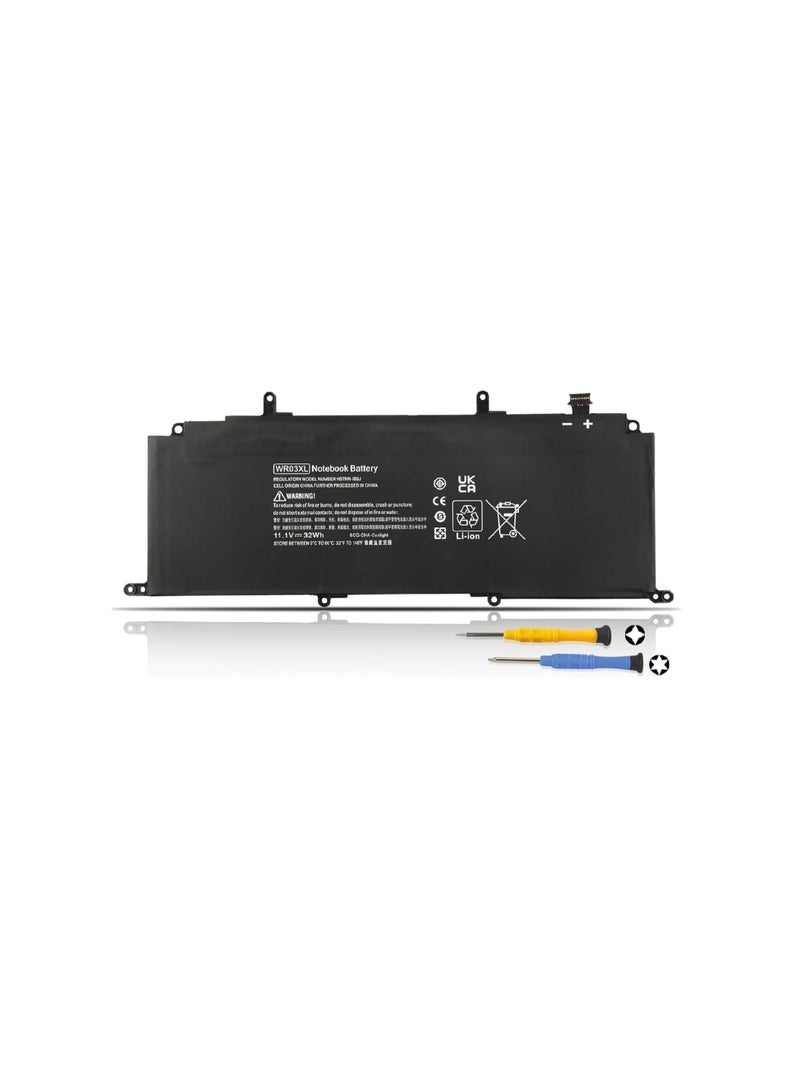 Terabyte 32Wh WR03XL Laptop Battery Compatible for HP Split 13 x2 13-m 13-m000 13-m100 13-m200 Convertible Detachable Pavilion 13 x2 AMD 13-p 13-p000 Tablet Series 13-m100la 13-m210dx Base Batery - Image 1
