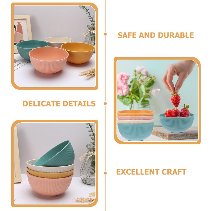 Wheat Straw Rice Bowls Set 4 Pieces 5.5 Inch Lightweight Eco Friendly Dishwasher Safe - Image 5